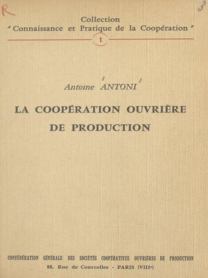 cover image of La coopération ouvrière de production